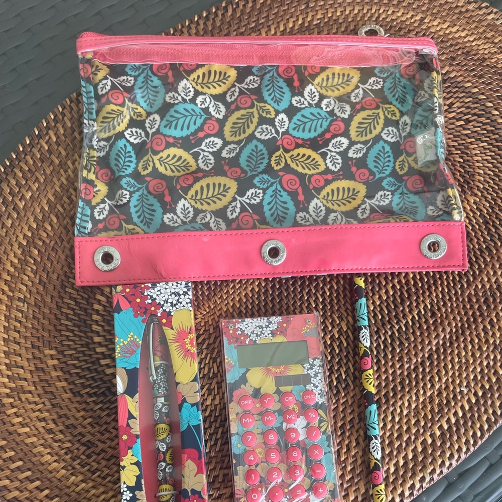 Vera Bradley case, pencil, pen and calculator case. New